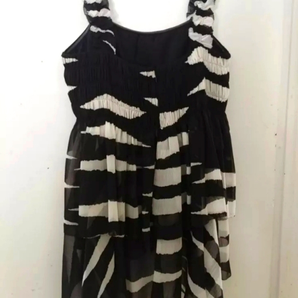 Tory Burch Lucea Top Animal Stripe Black White size 12 - Picture 4 of 6